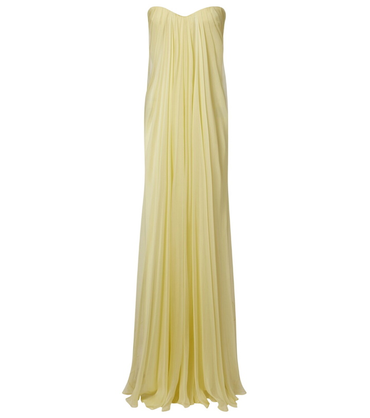 Photo: McQueen Draped chiffon bustier gown