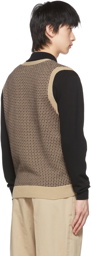 BEAMS PLUS Brown Ramie Cardigan