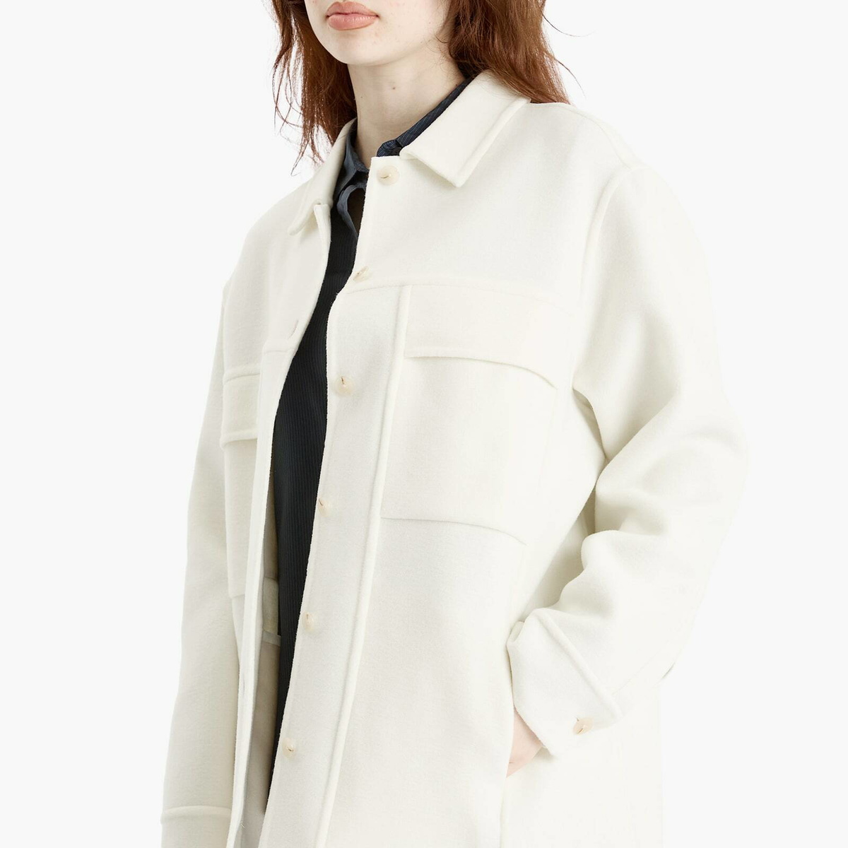 Ivory Shacket Closed Women's Shacket Shirt Jacket in Ivory Closed