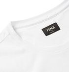 Fendi - Slim-Fit Velvet-Appliquéd Printed Cotton-Jersey T-Shirt - White