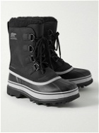 Sorel - Caribou™ Faux Shearling-Trimmed Nubuck and Rubber Snow Boots - Black