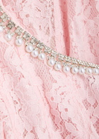 Self-portrait Sequin-embellished Lace Midi Dress Pink
