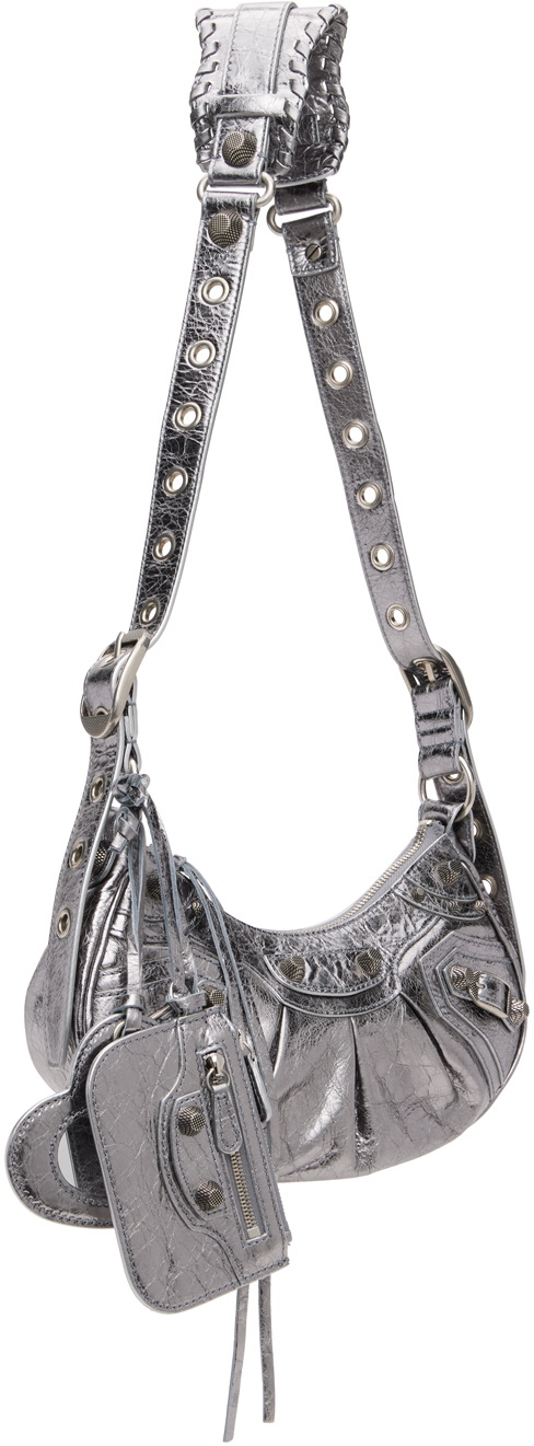 Balenciaga Le Cagole Crossbody Bag In Silver