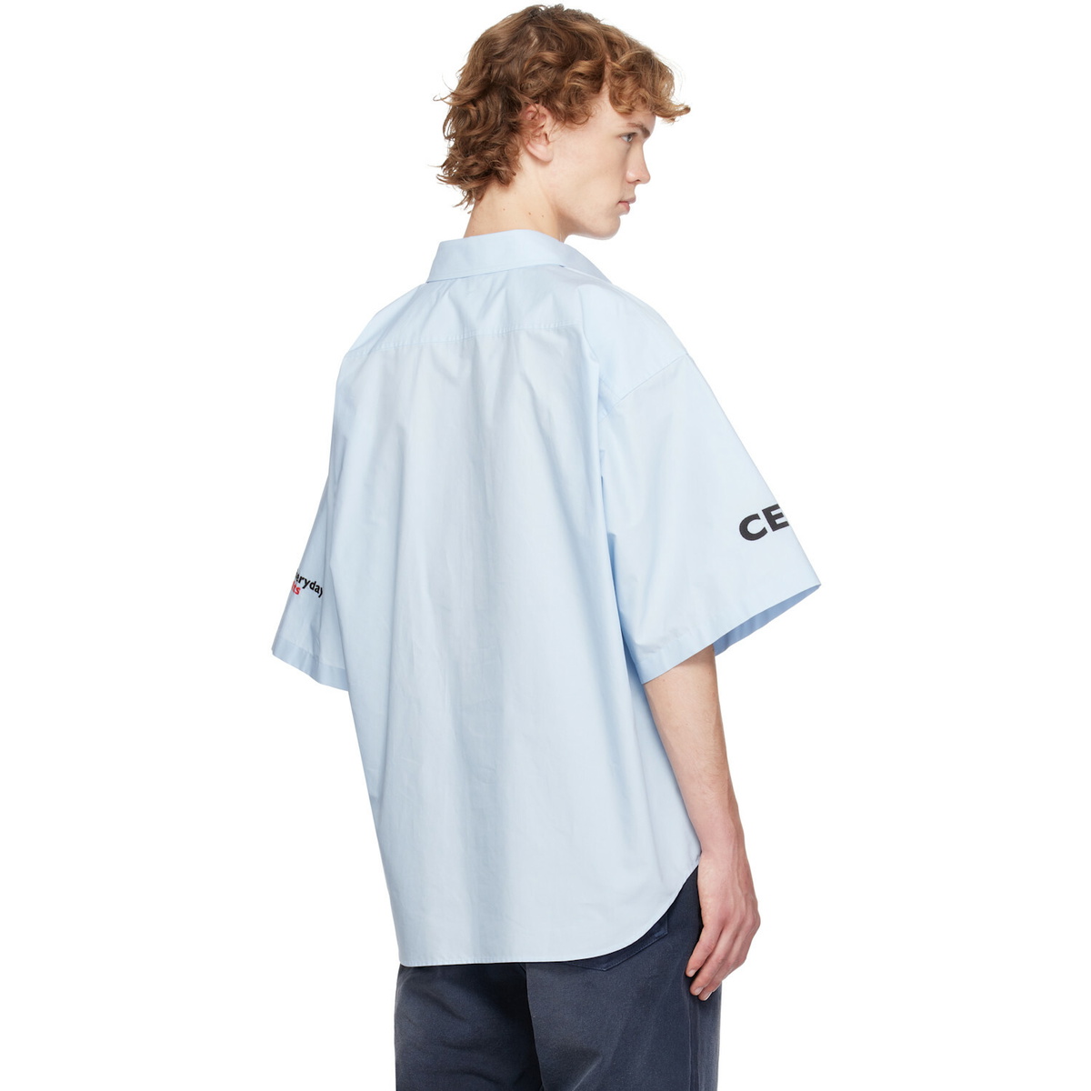Balenciaga Blue Cotton Poplin Oversized Shirt