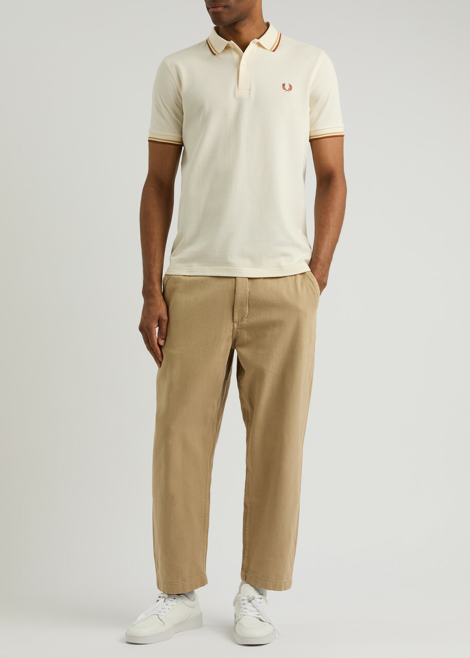 Fred Perry Logo-embroidered Piqué Cotton Polo Shirt Cream