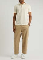 Fred Perry Logo-embroidered Piqué Cotton Polo Shirt Cream
