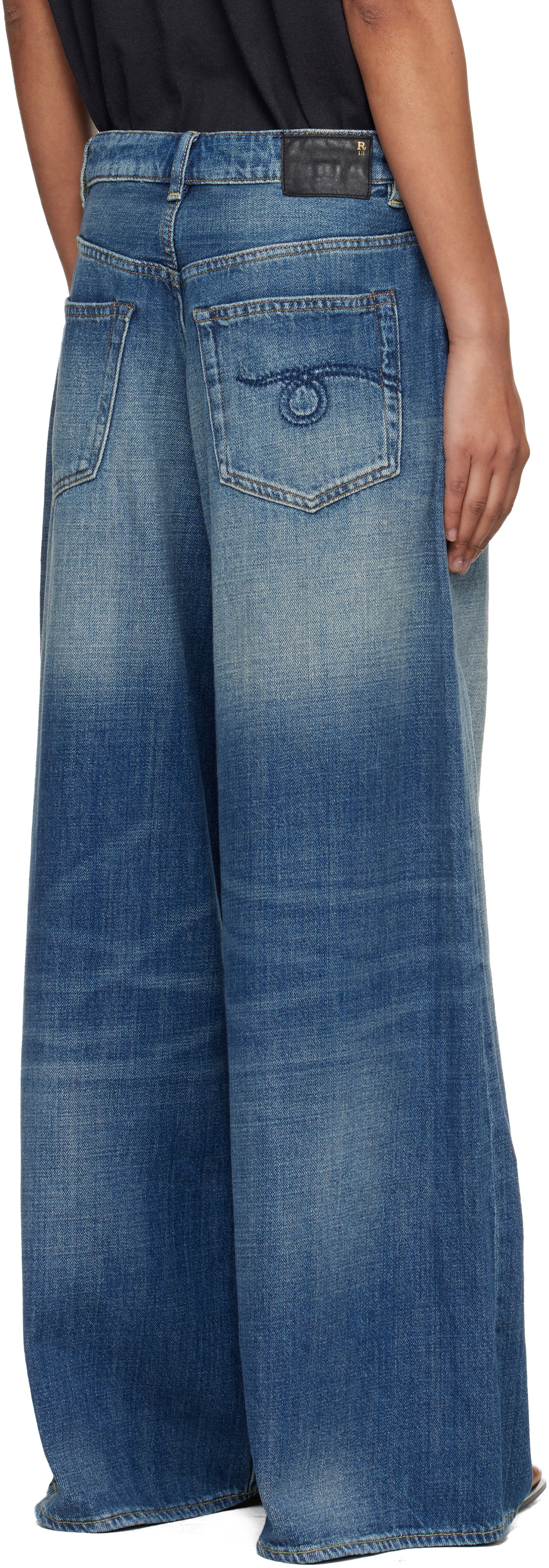 R13 Blue Nico Wrap Jeans
