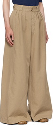 Maison Margiela Beige Pleated Trousers