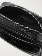 SAINT LAURENT - Croc-Effect Leather Messenger Bag