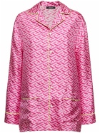 VERSACE - Monogram Print Silk Twill Pajama Shirt
