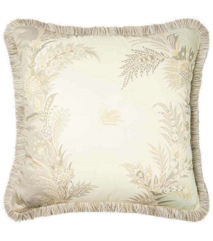 Photo: Etro Caladium embroidered cotton cushion