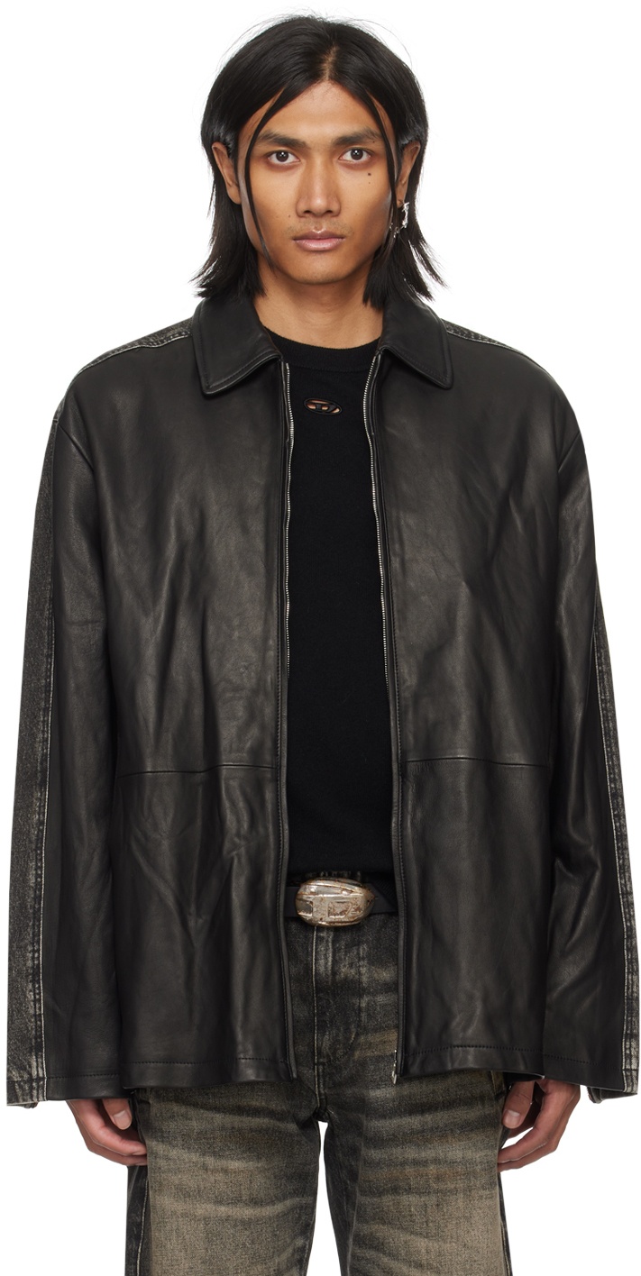 Photo: Diesel Black L-Stoller Leather Jacket