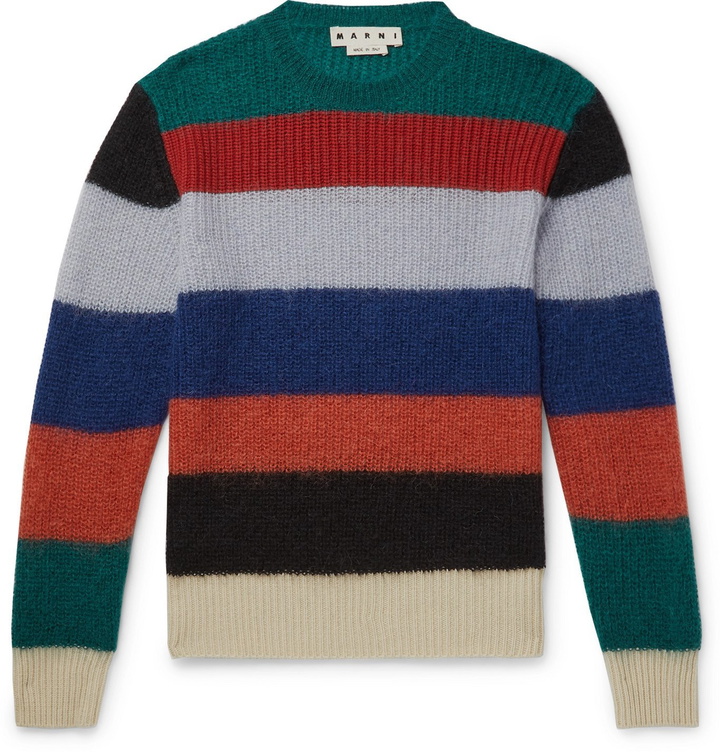 Photo: Marni - Striped Mohair and Virgin Wool-Blend Sweater - Multi