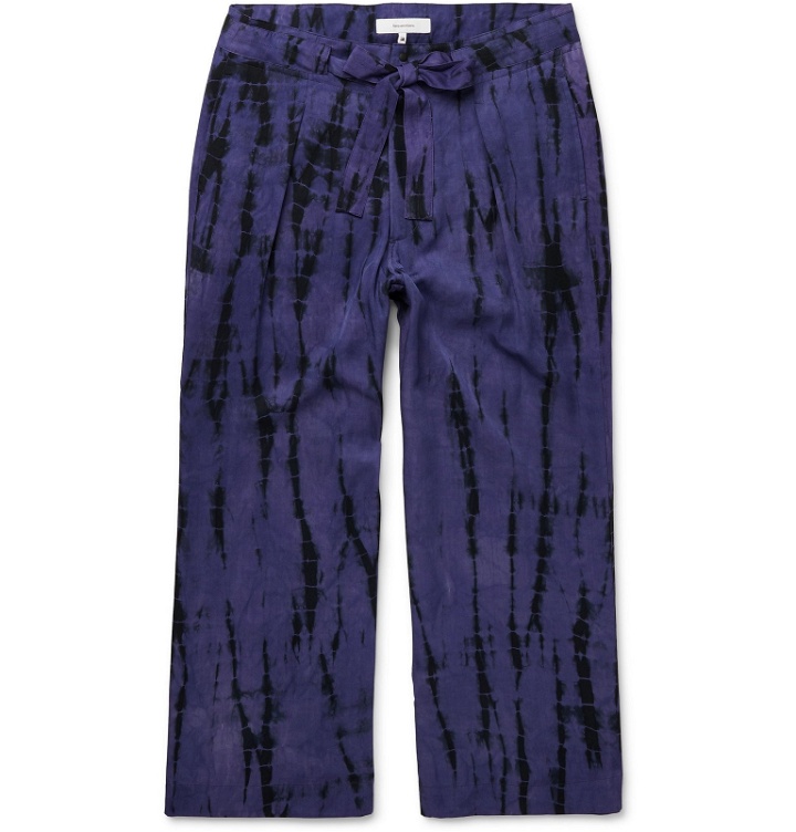 Photo: Sasquatchfabrix. - Cropped Tie-Dyed Tencel Drawstring Trousers - Purple