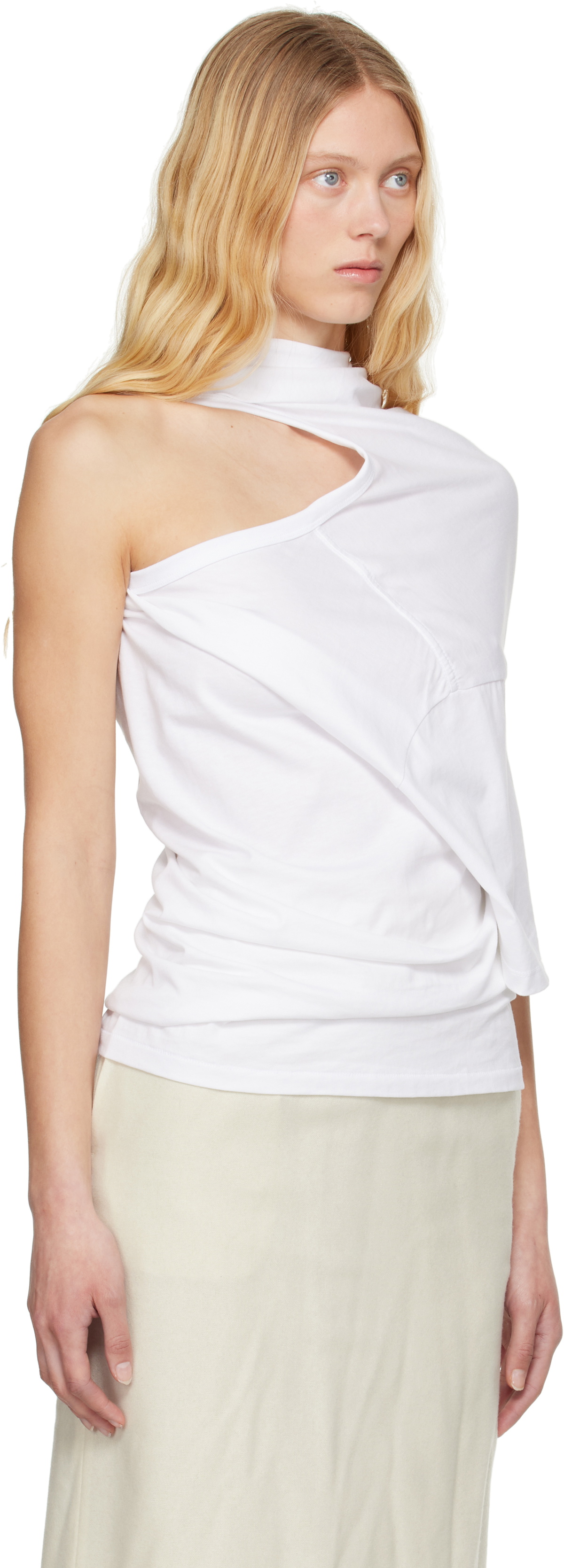 Christopher Esber White Distort Cutaway T-shirt