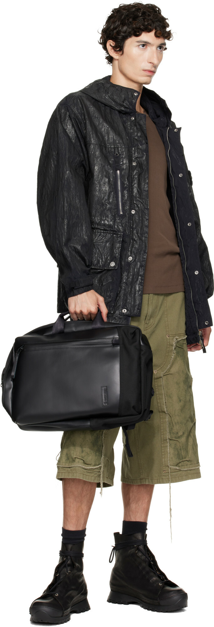 master-piece Black Slick ver. 2WAY Leather Backpack