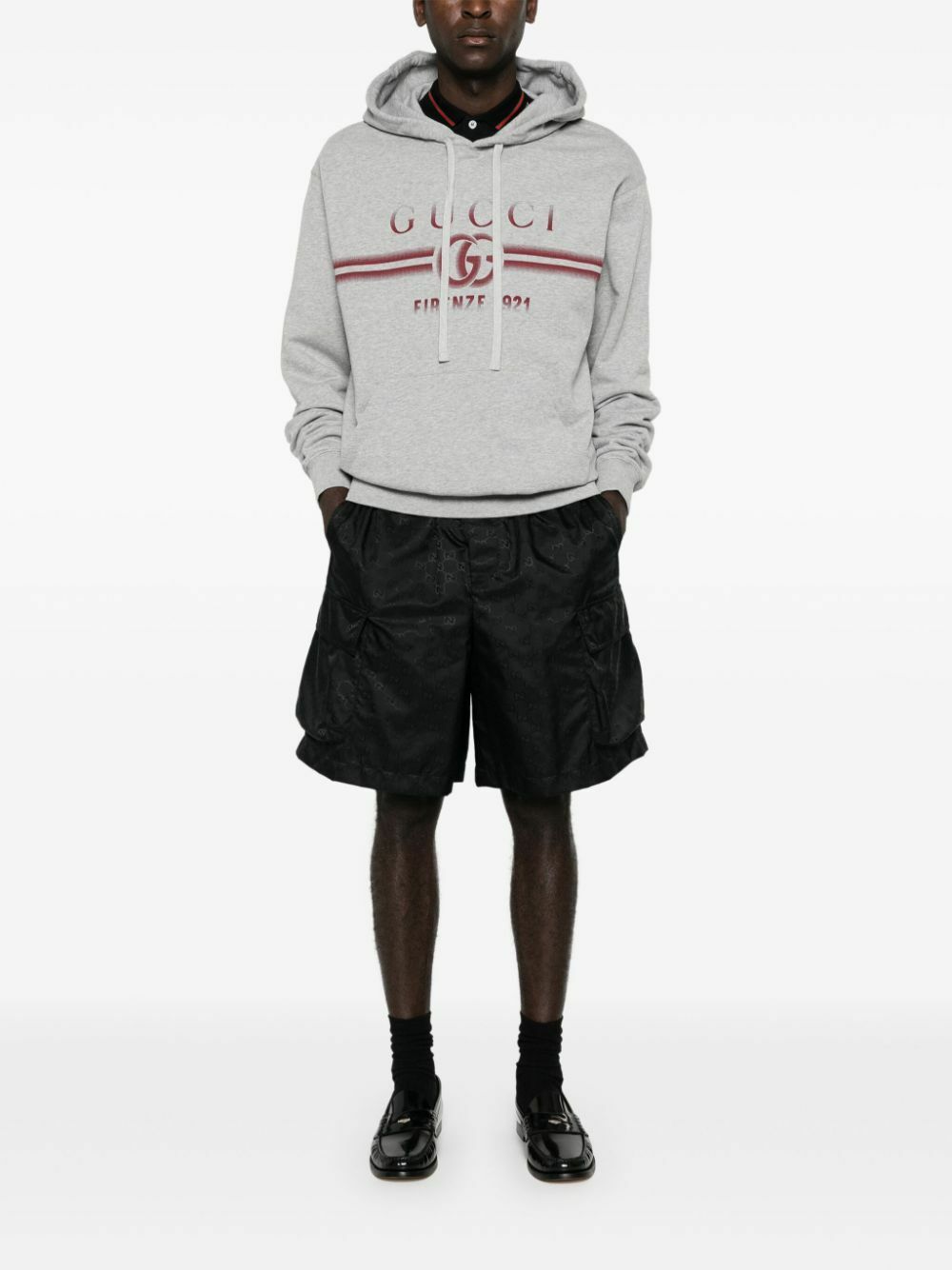 Gucci Grey Double G Cotton Hoodie Gucci