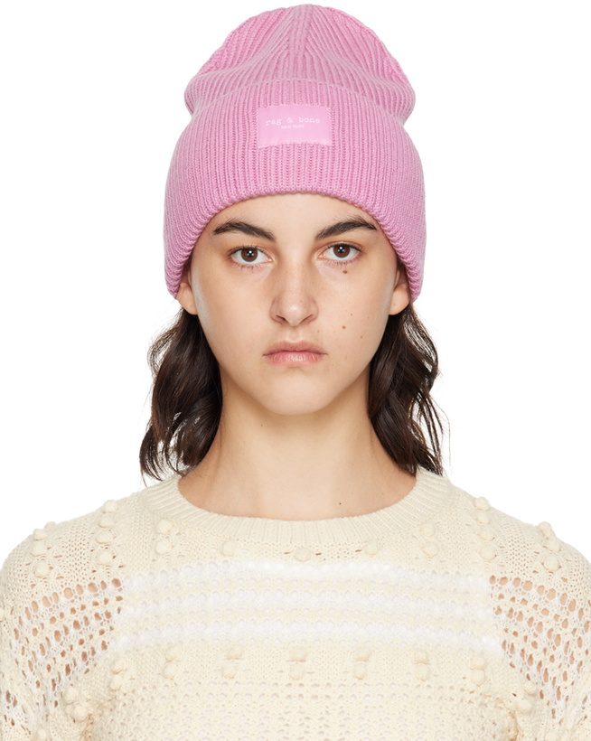 Photo: rag & bone Pink Blake Beanie