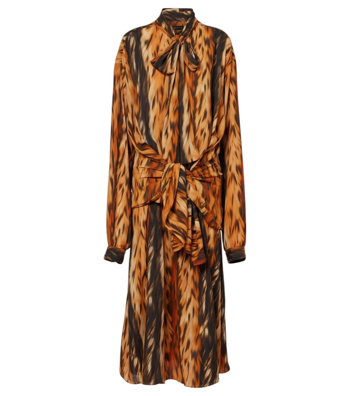 Photo: Balenciaga Printed crêpe midi dress