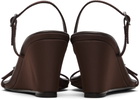 St. Agni Brown Petit Belt Detail Wedge Heeled Sandals