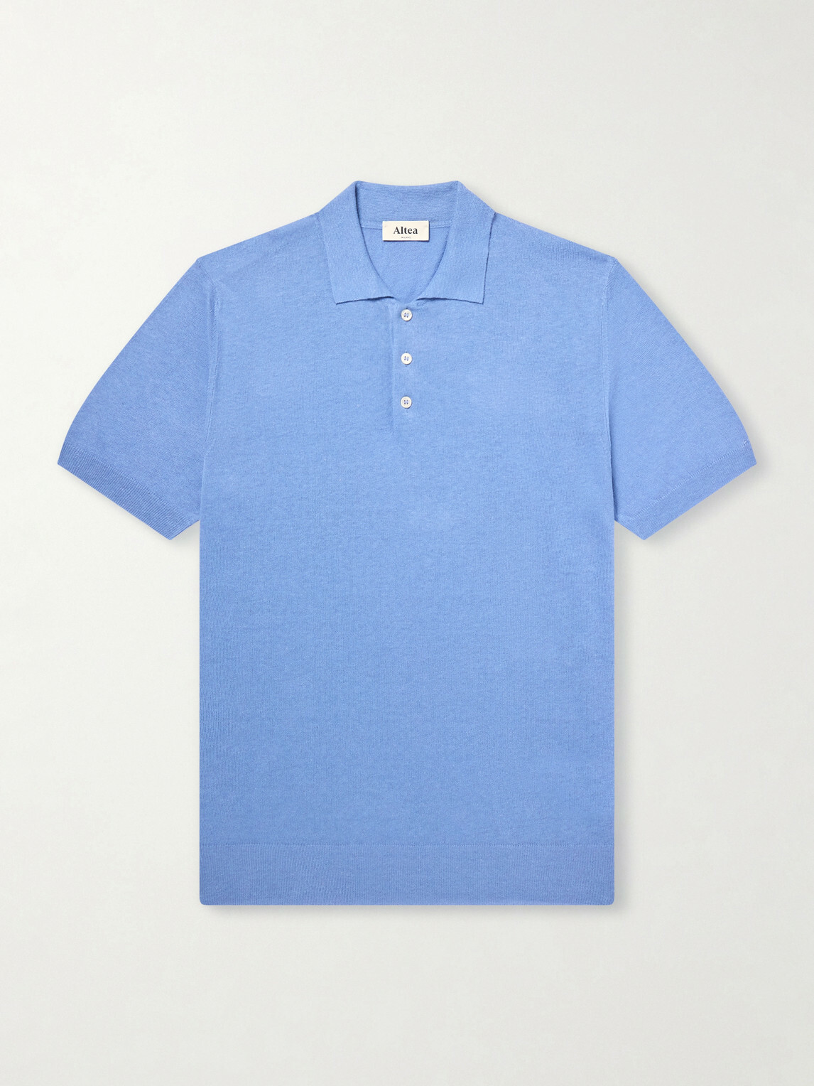 Altea - Linen and Cotton-Blend Polo Shirt - Blue