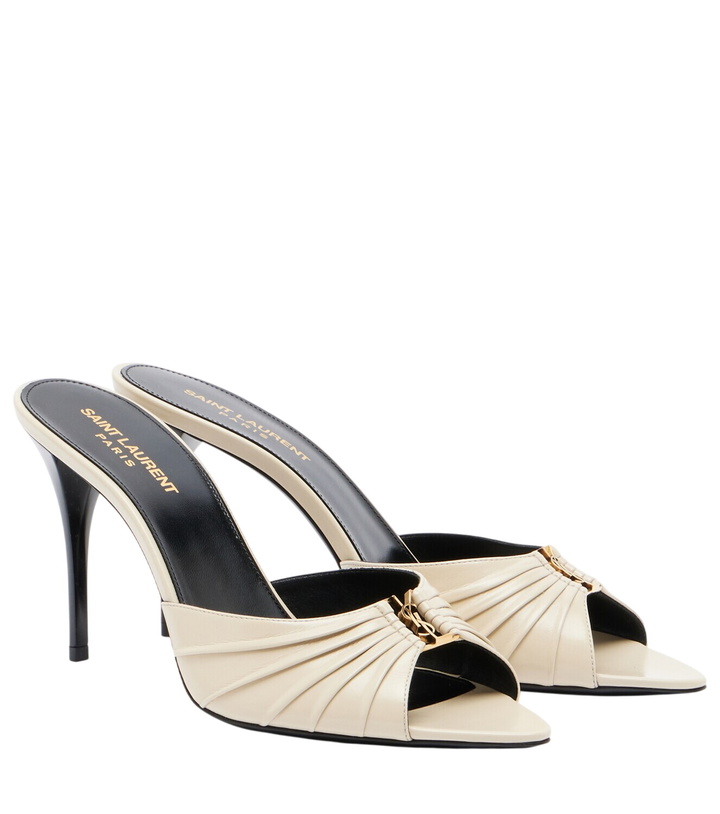 Photo: Saint Laurent Babylone Cassandre leather mules
