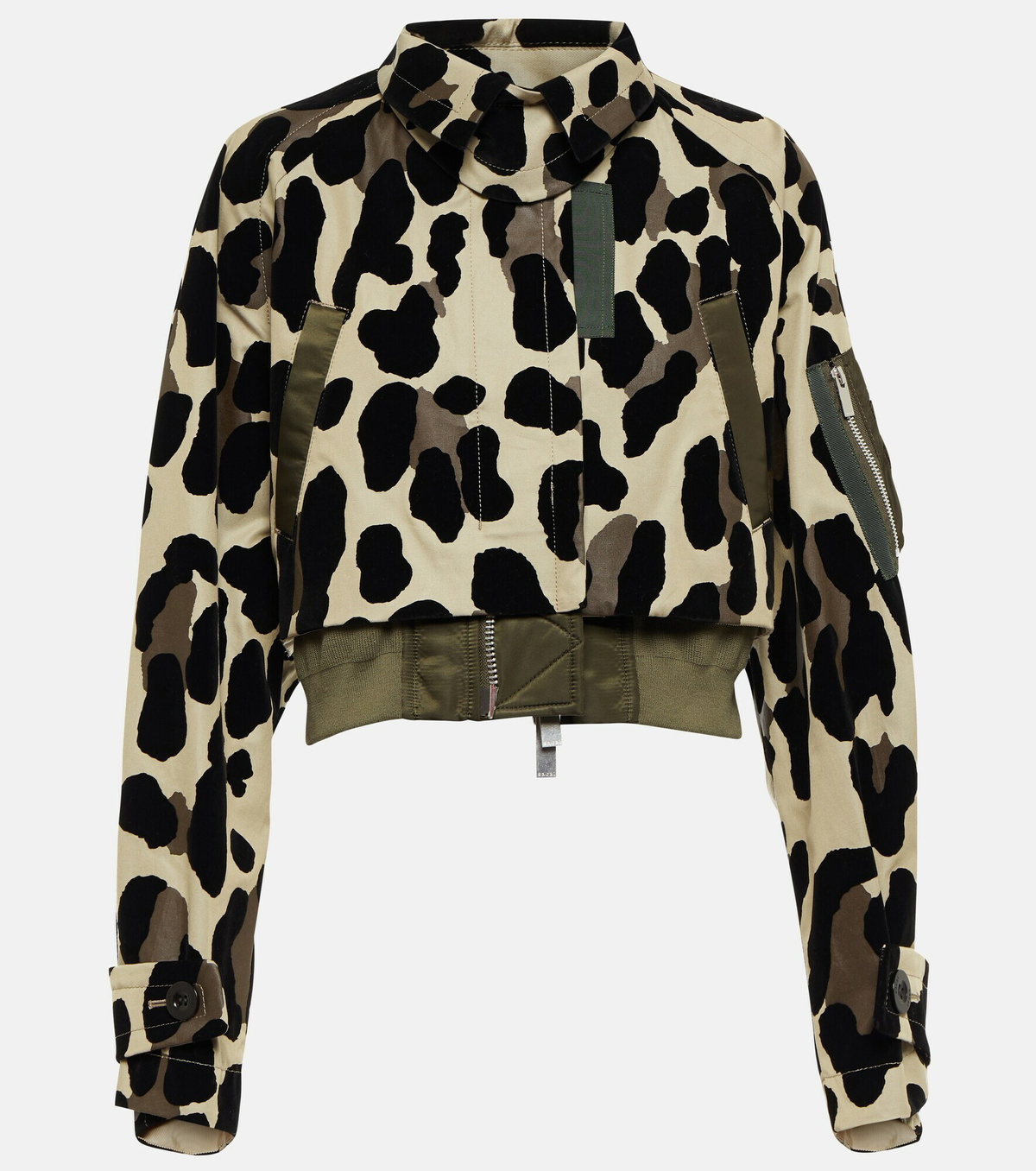 Sacai - Animal-print layered jacket Sacai