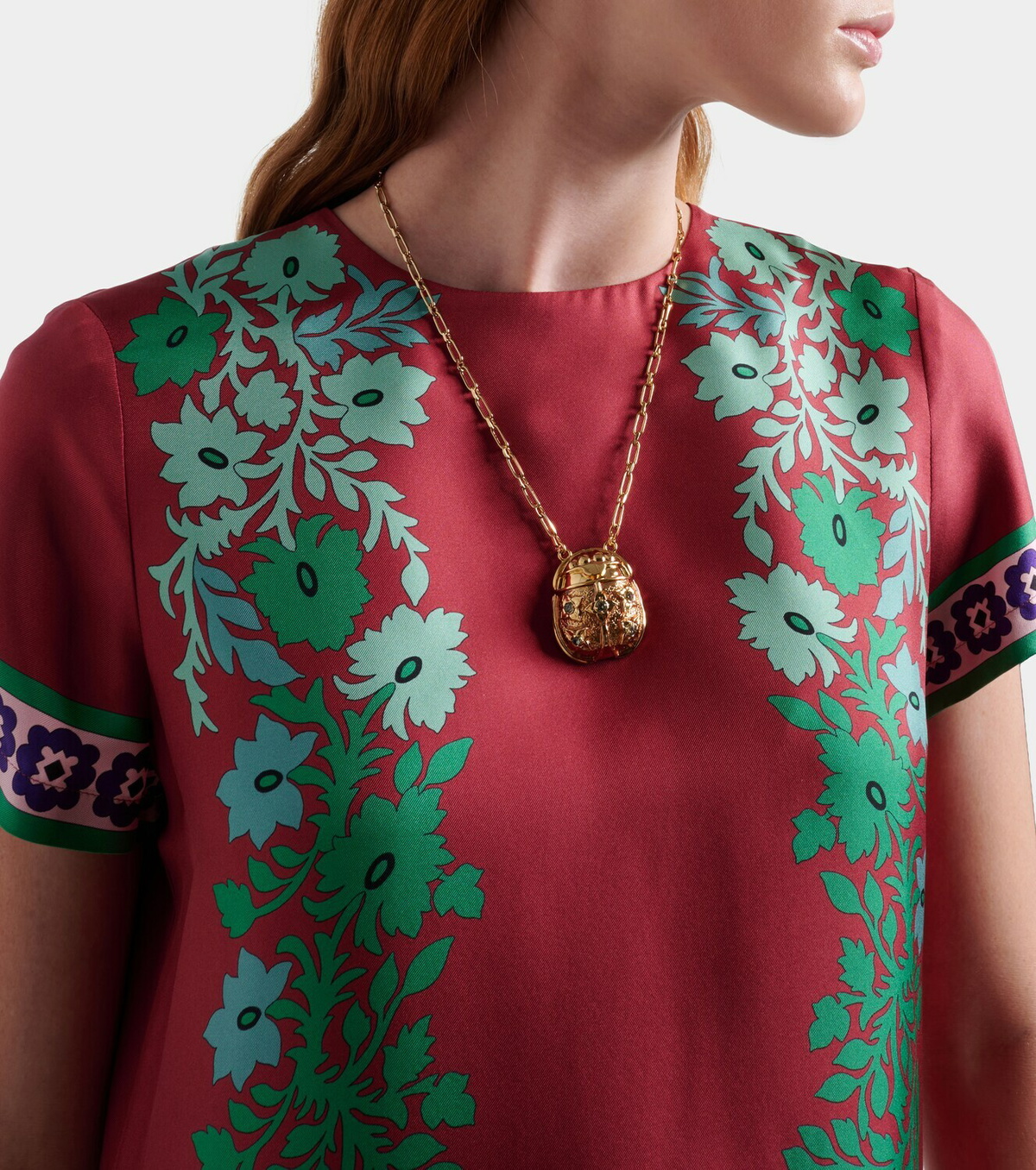 La DoubleJ Lady Scarab gold-plated pendant necklace
