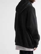 Balenciaga - Oversized Cotton-Jersey Zip-Up Hoodie - Black