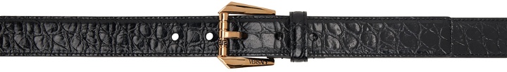 Photo: Versace Black Croc Effect Leather Belt