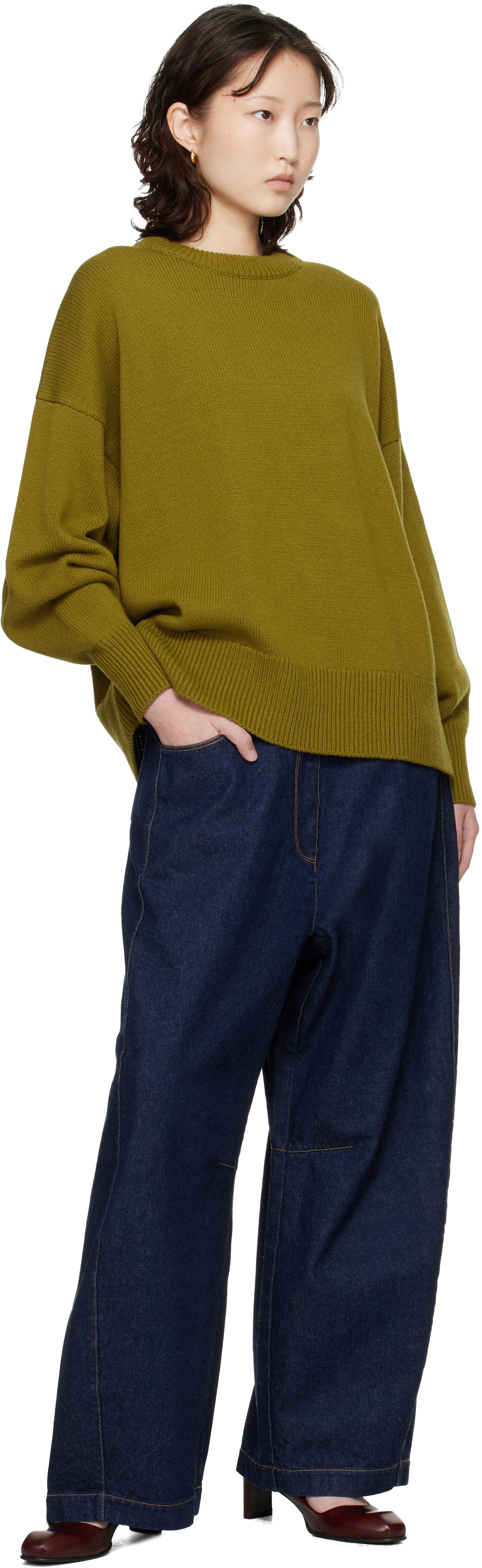 Cordera Green Merino Wool Oversized Sweater