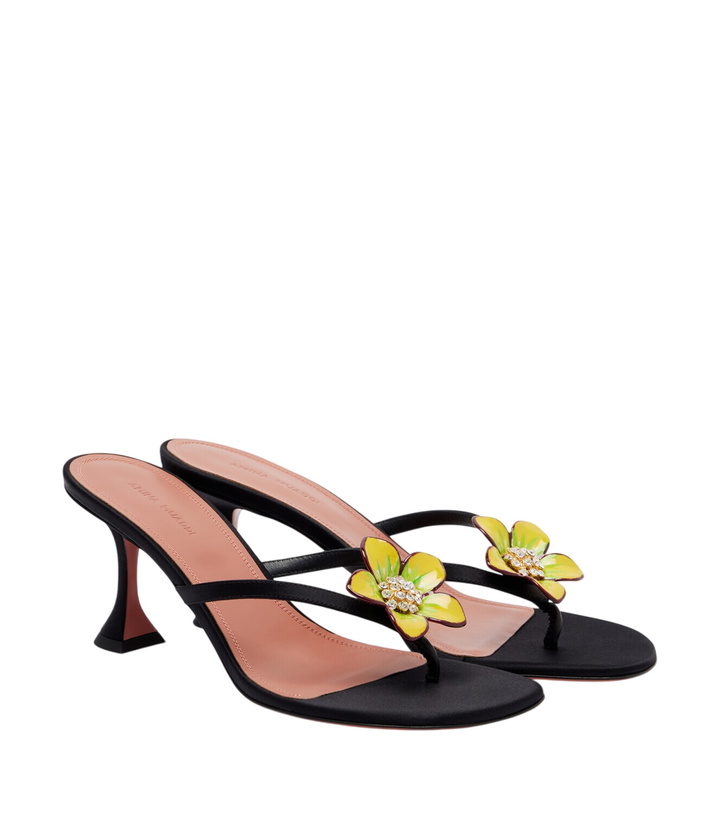 Photo: Amina Muaddi Vittoria embellished satin thong sandals