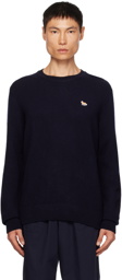 Maison Kitsuné Navy Baby Fox Patch Sweater