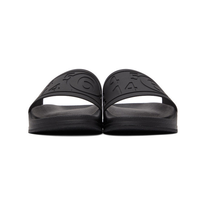 MM6 Maison Margiela Black Logo Slides MM6 Maison Margiela