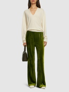 FORTE_FORTE Plissè Velvet Flare Pants