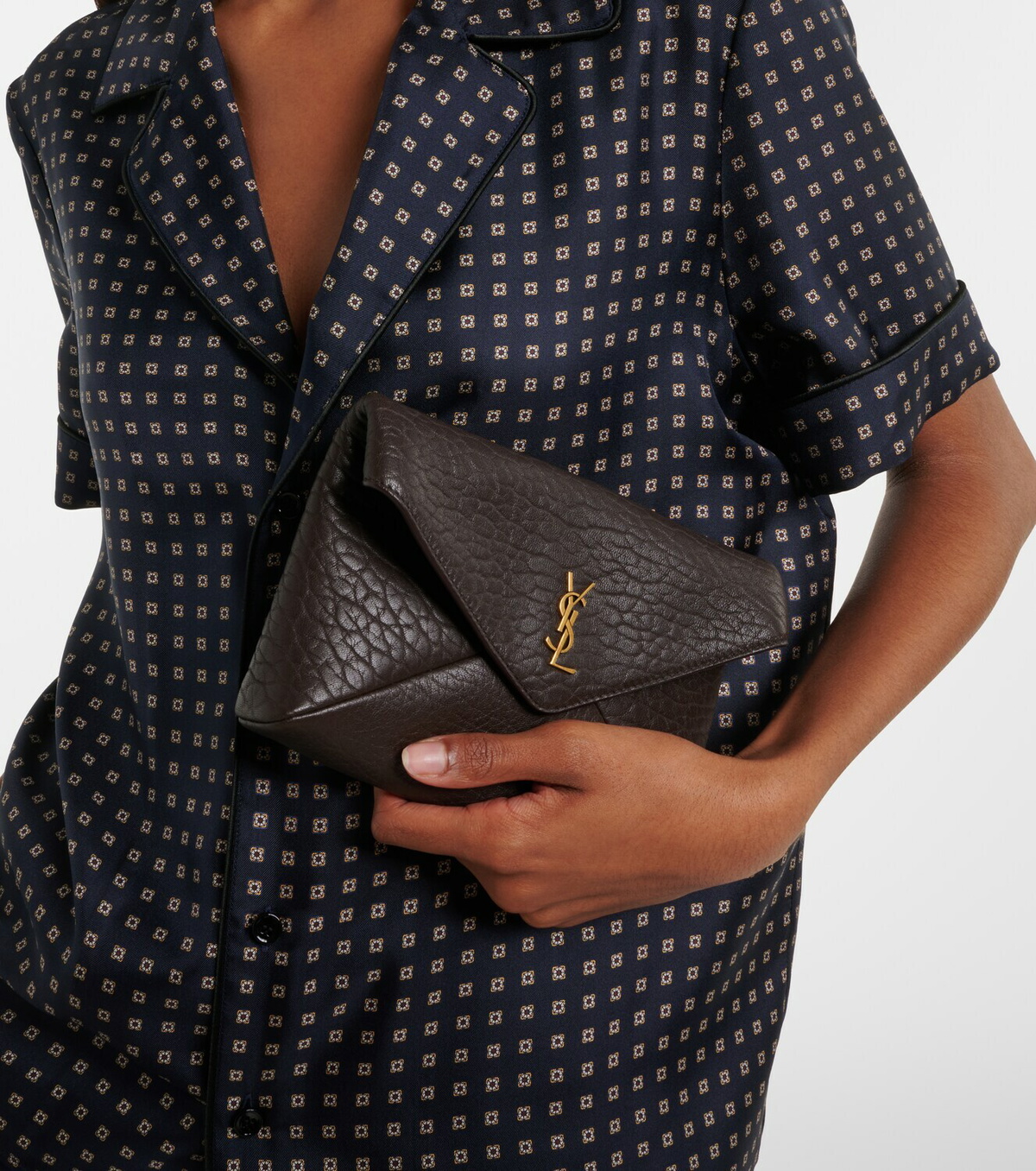 Saint Laurent Cassandre Small leather clutch