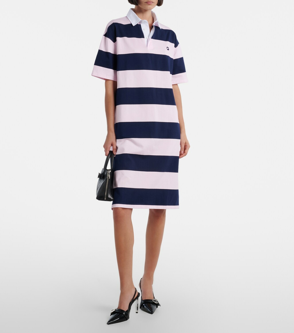 Coperni Striped cotton polo dress