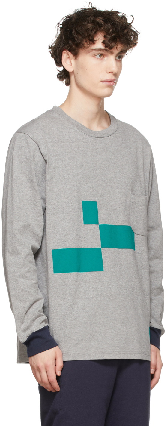 Nanamica Grey L/S Graphic T-Shirt Nanamica