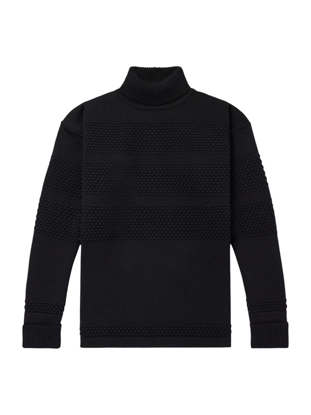 Photo: S.N.S. Herning - Textured Virgin Wool Rollneck Sweater - Black