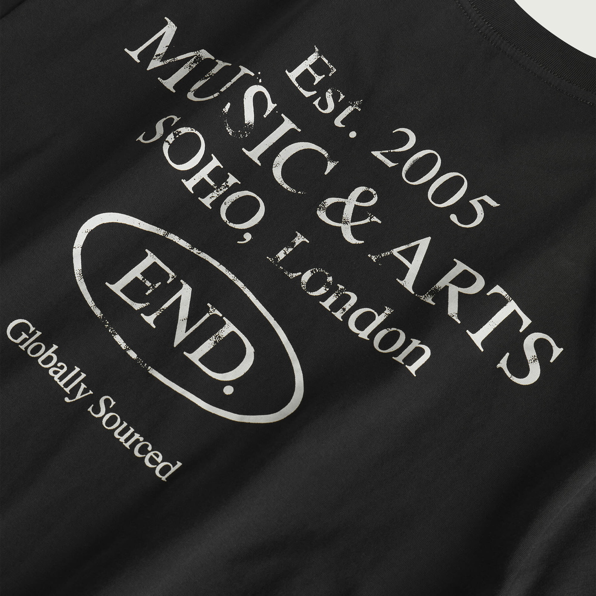 END. Worn Established T-shirt in Cinder Black