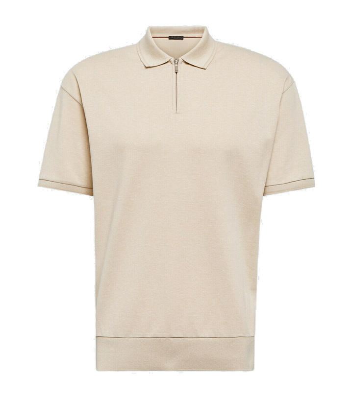 Photo: Loro Piana Cotton and linen piqué polo shirt