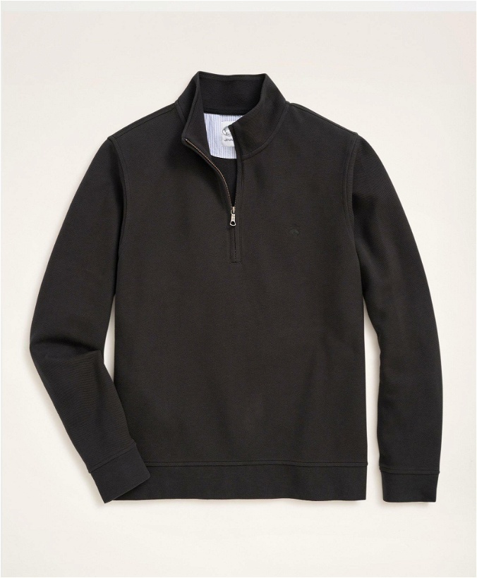 Photo: Brooks Brothers Men's Half-Zip Sweatshirt | Black