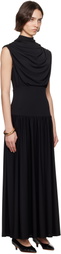 Kallmeyer Black Victoria Draped Maxi Dress