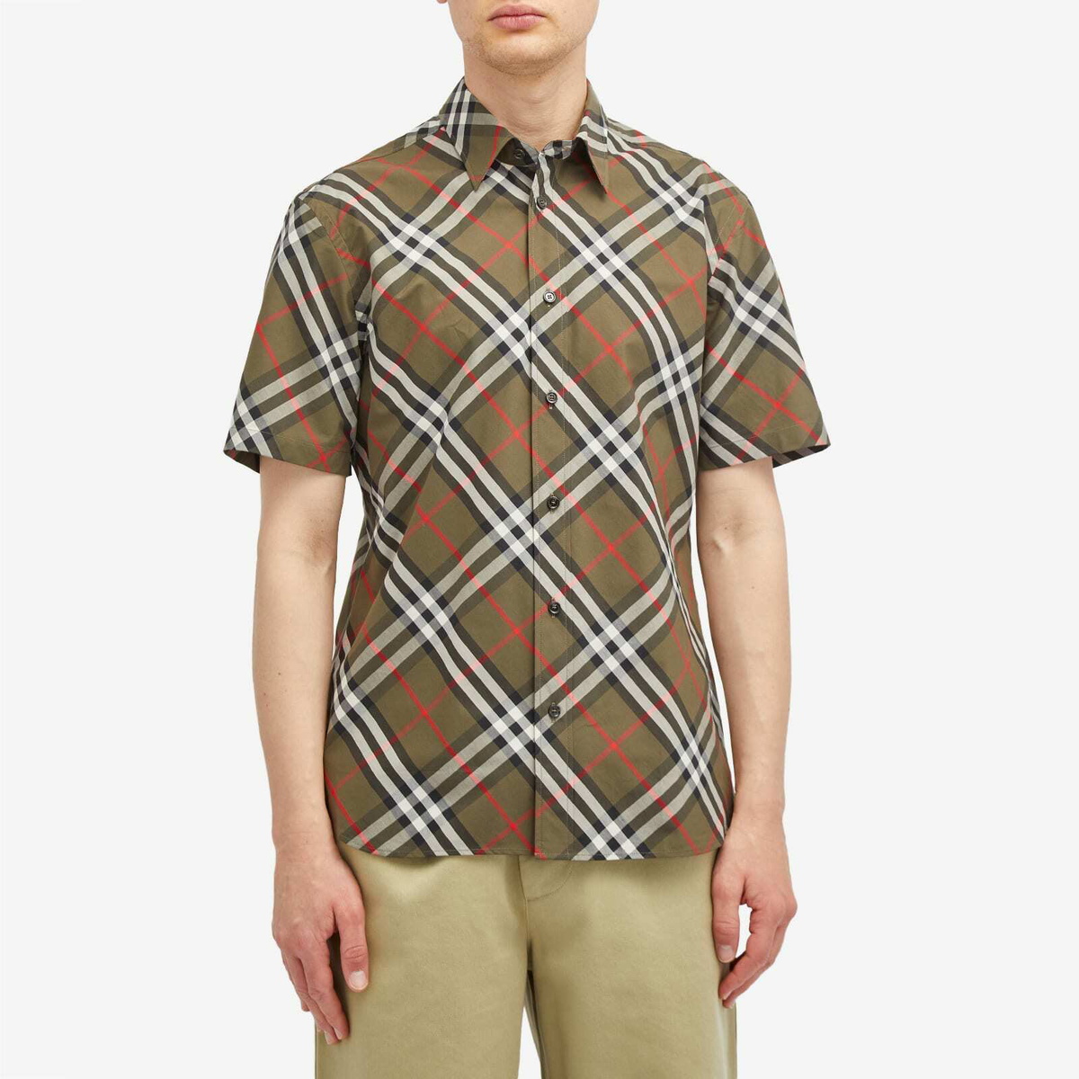 Burberry Men's Short Sleeve Check Shirt in Loch Ip Check Burberry