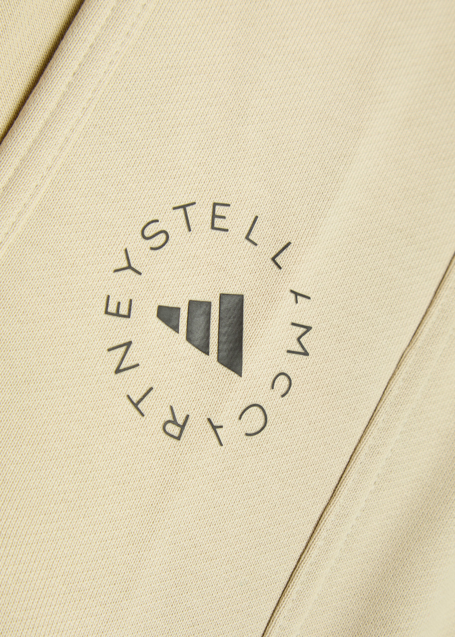 Adidas X Stella Mccartney Logo-print Cotton Sweatpants Beige