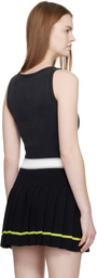 Casablanca Black Corrosion Ribbed Tank Top