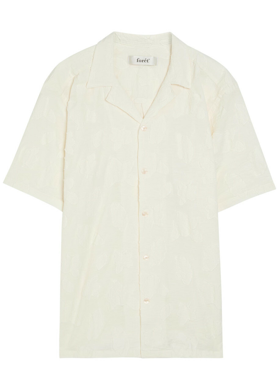 Forét Floral Jacquard Cotton-blend Shirt Beige