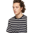 Sunspel Navy and White Classic Breton Stripe Classic T-Shirt