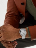Cartier - Santos 39.8mm Interchangeable Stainless Steel and Leather Watch, Ref. No. CRWSSA0009