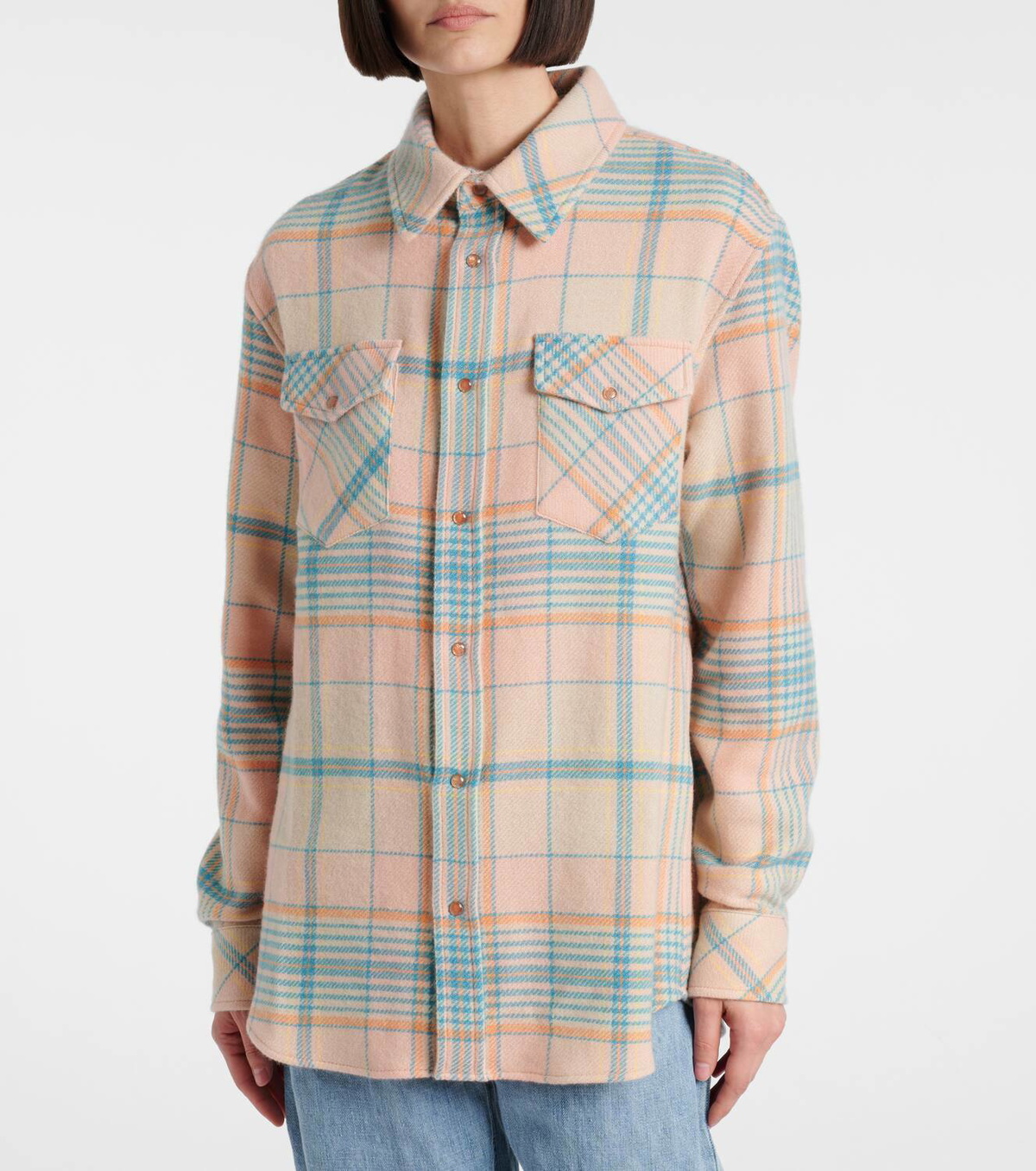 God's True Cashmere Lover plaid cashmere shirt